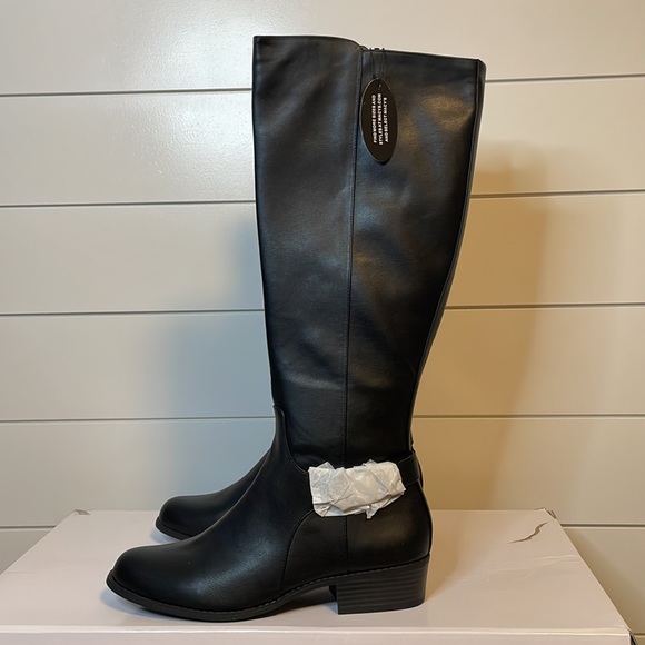 ALFANI - Womens Black Kallumm Round Toe Block Heel Riding Boot - 10M - Picture 3 of 6